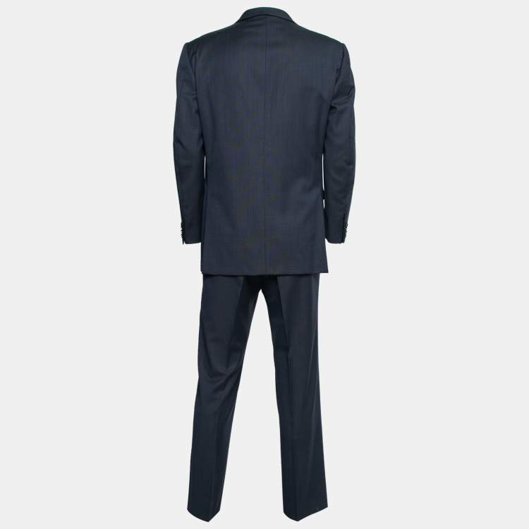 Pre Owned Ermenegildo Zegna Navy Blue Roma Wool Single-Breasted Suit L