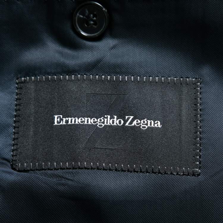 Pre Owned Ermenegildo Zegna Navy Blue Roma Wool Single-Breasted Suit L