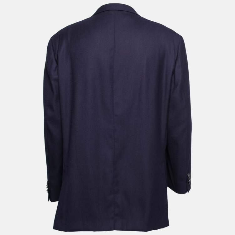 Pre Owned Ermenegildo Zegna Dark Blue Wool Single-Breasted Blazer 3XL