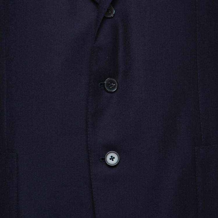Pre Owned Ermenegildo Zegna Dark Blue Wool Single-Breasted Blazer 3XL