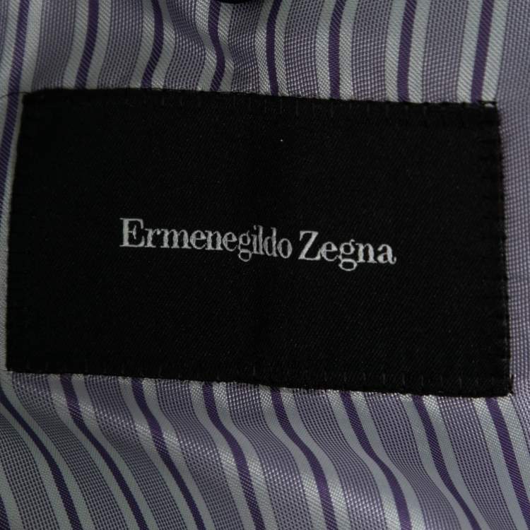 Pre Owned Ermenegildo Zegna Navy Blue Wool Single-Breasted Blazer 4XL
