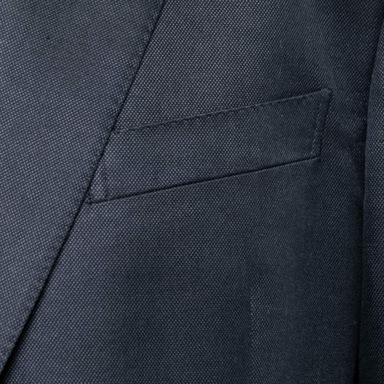 Pre Owned Ermenegildo Zegna Navy Blue Wool Single-Breasted Blazer 4XL