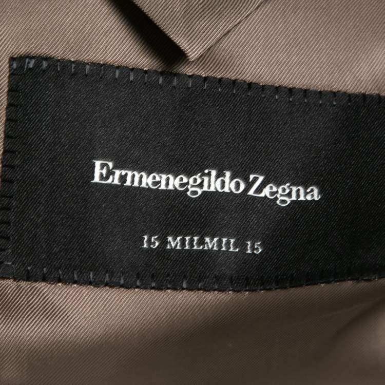 Pre Owned Ermenegildo Zegna Brown Houndstooth Wool Single-Breasted Blazer 4XL