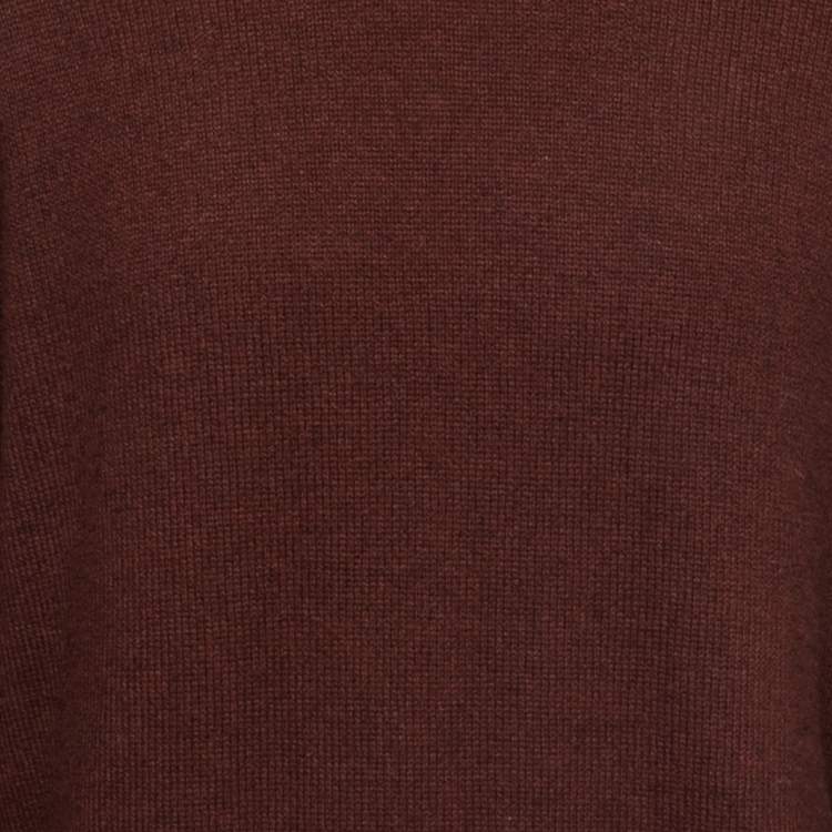 Pre Owned Ermenegildo Zegna Burgundy Cashmere Crewneck Sweater 3XL
