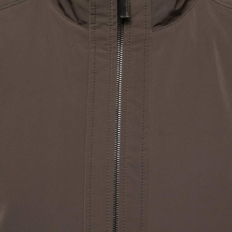 Pre Owned Ermenegildo Zegna Brown Synthetic Reversible Vest Jacket XL   