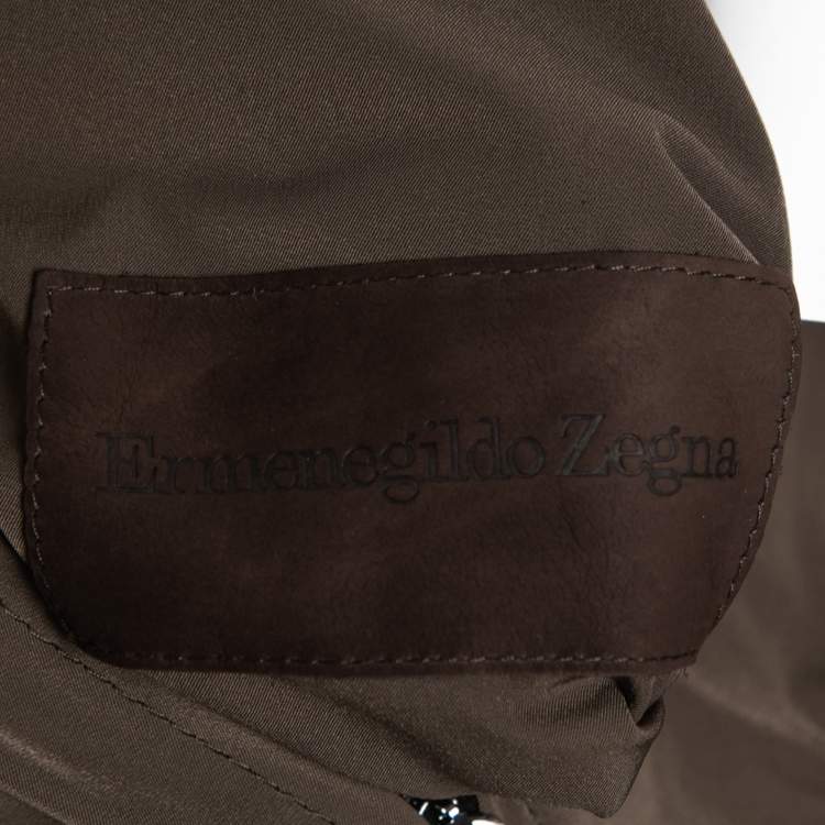 Pre Owned Ermenegildo Zegna Brown Synthetic Reversible Vest Jacket XL   