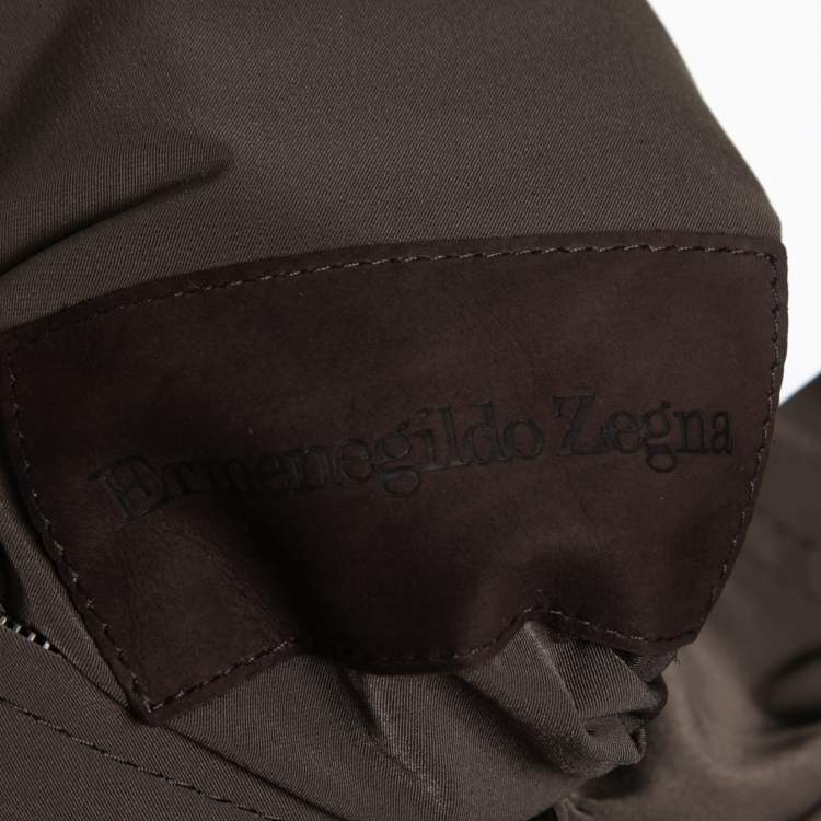 Pre Owned Ermenegildo Zegna Brown Synthetic Reversible Vest Jacket XL   
