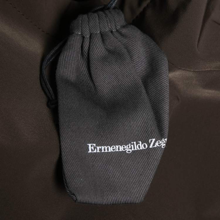 Pre Owned Ermenegildo Zegna Brown Synthetic Reversible Vest Jacket XL   