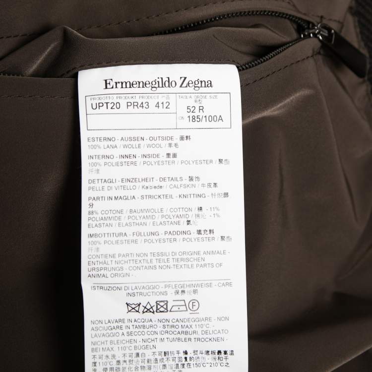 Pre Owned Ermenegildo Zegna Brown Synthetic Reversible Vest Jacket XL   