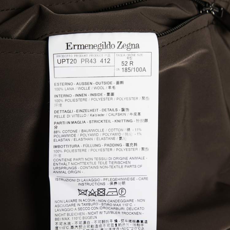 Pre Owned Ermenegildo Zegna Brown Synthetic Reversible Vest Jacket XL   