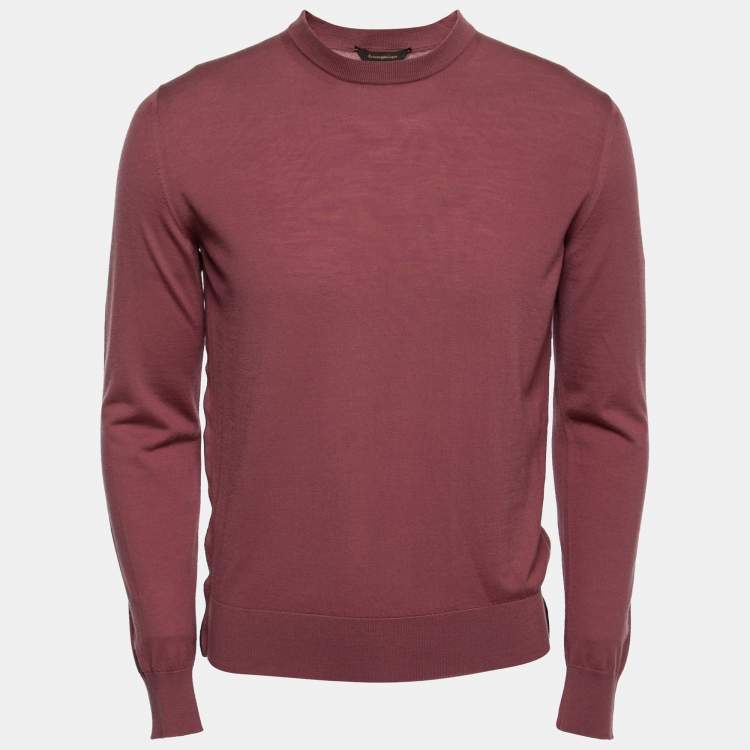 Pre Owned Ermenegildo Zegna Couture Blush Pink Wool Crewneck Sweater S