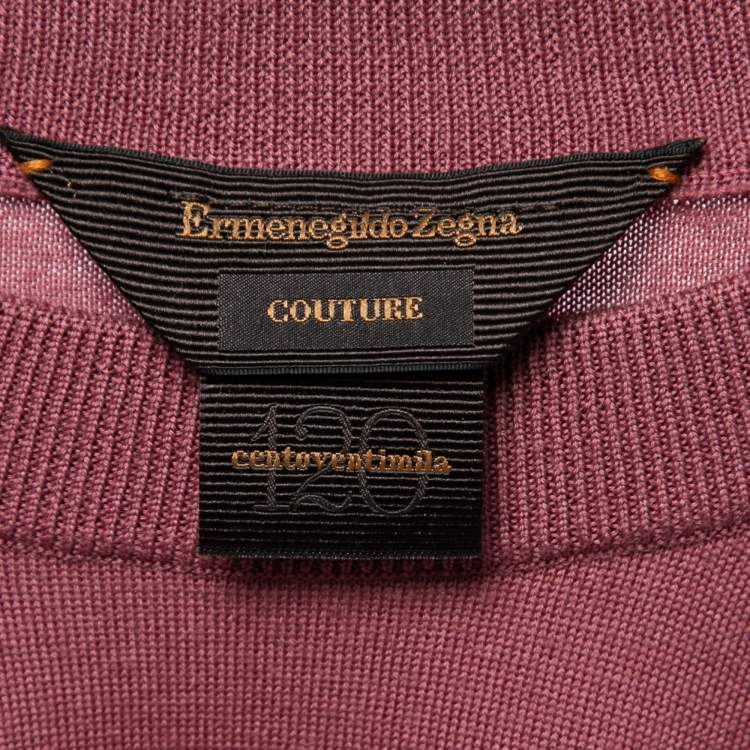 Pre Owned Ermenegildo Zegna Couture Blush Pink Wool Crewneck Sweater S