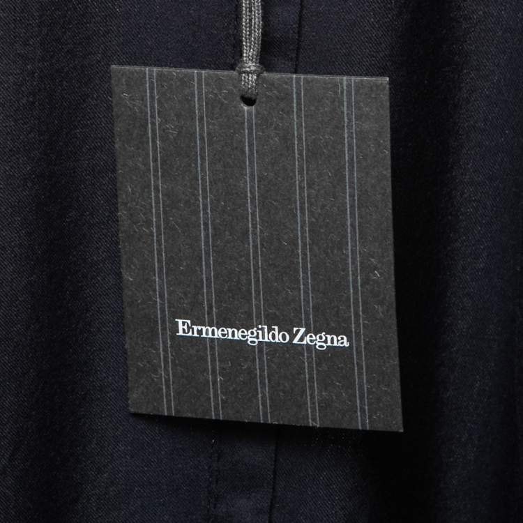 Pre Owned Ermenegildo Zegna Navy Blue Cashmere Single-Breasted Blazer L