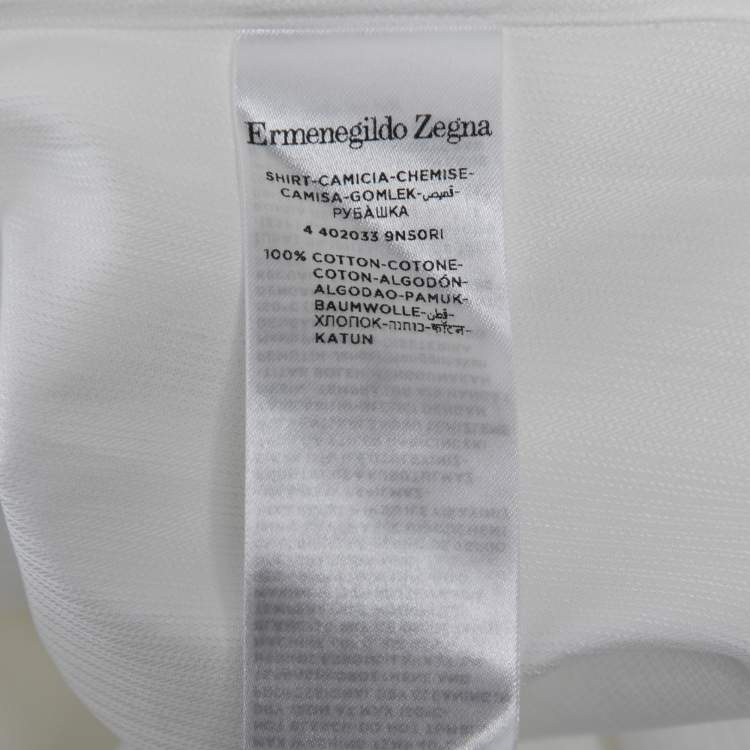 Pre Owned Ermenegildo Zegna Couture White Cotton Button-Front Shirt M/L    