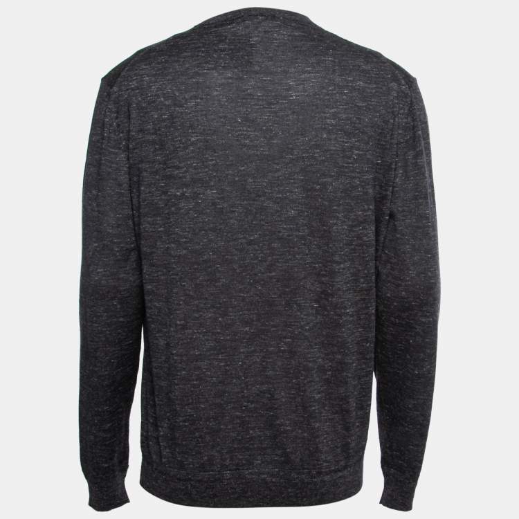 Pre Owned Ermenegildo Zegna Couture Dark Grey Cashmere Crewneck Sweater 3XL