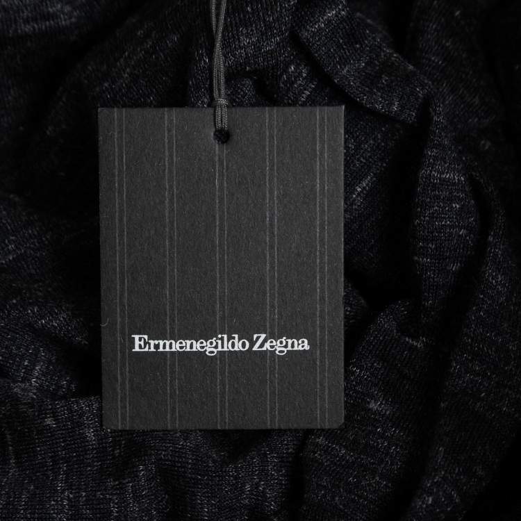 Pre Owned Ermenegildo Zegna Couture Dark Grey Cashmere Crewneck Sweater 3XL