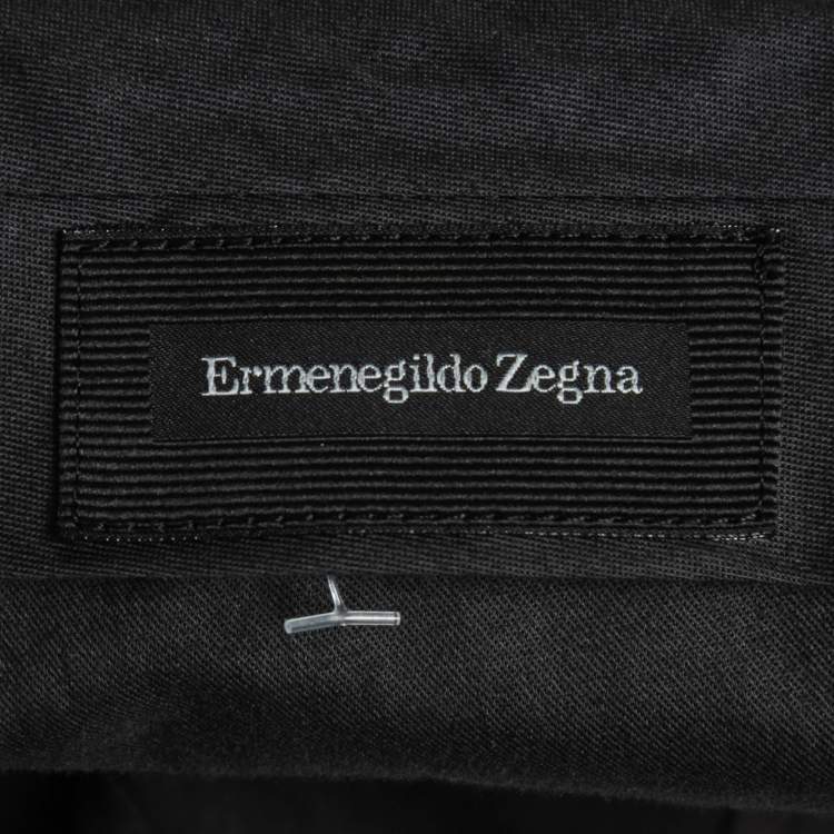 Pre Owned Ermenegildo Zegna Charcoal Grey Wool Slim Fit Trousers L