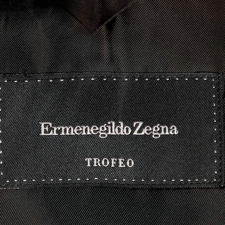 Pre Owned Ermenegildo Zegna Black Striped Wool Trofeo Blazer 3XL