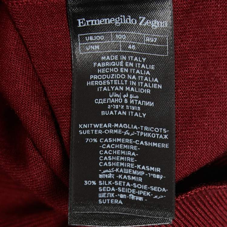 Pre Owned Ermenegildo Zegna Cashmere & Silk V-Neck Sweater XS