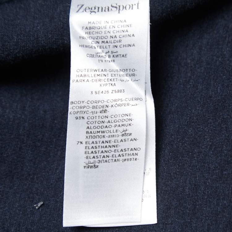 Pre Owned Ermenegildo Zegna Dark Blue Cotton Zip-Up Jacket 3XL