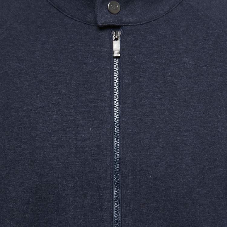 Pre Owned Ermenegildo Zegna Dark Blue Cotton Zip-Up Jacket 3XL