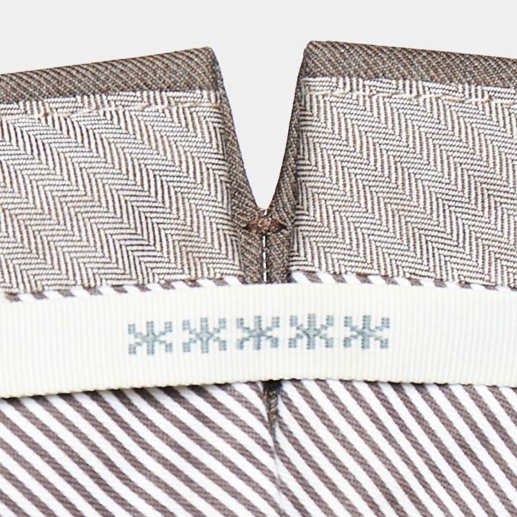 Pre Owned Ermenegildo Zegna Brown Wool Regular Fit Trousers 3XL