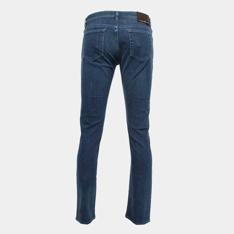 Pre Owned Ermenegildo Zegna Blue Denim Slim Fit Jeans M Waist 32"