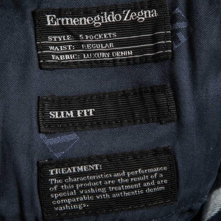 Pre Owned Ermenegildo Zegna Blue Denim Slim Fit Jeans M Waist 32"