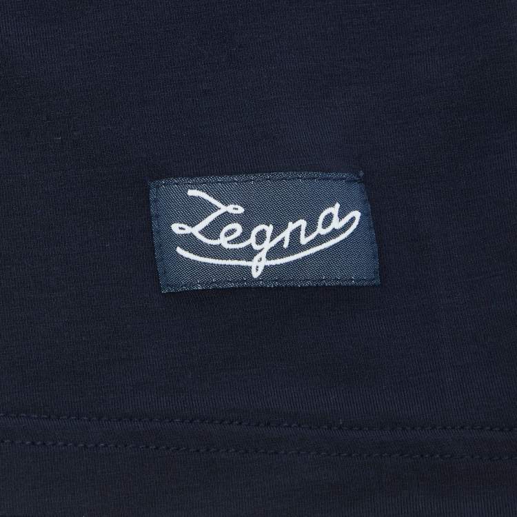 Pre Owned Ermenegildo Zegna Navy Blue Modal Round Neck T-Shirt L