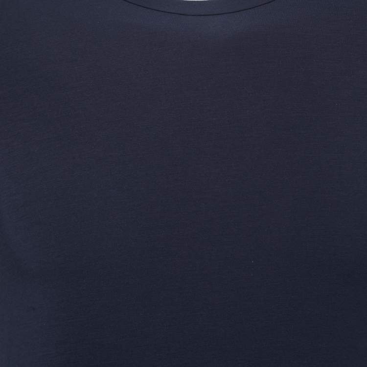 Pre Owned Ermenegildo Zegna Navy Blue Modal Round Neck T-Shirt L