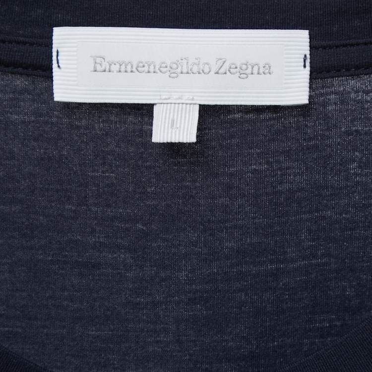 Pre Owned Ermenegildo Zegna Navy Blue Modal Round Neck T-Shirt L