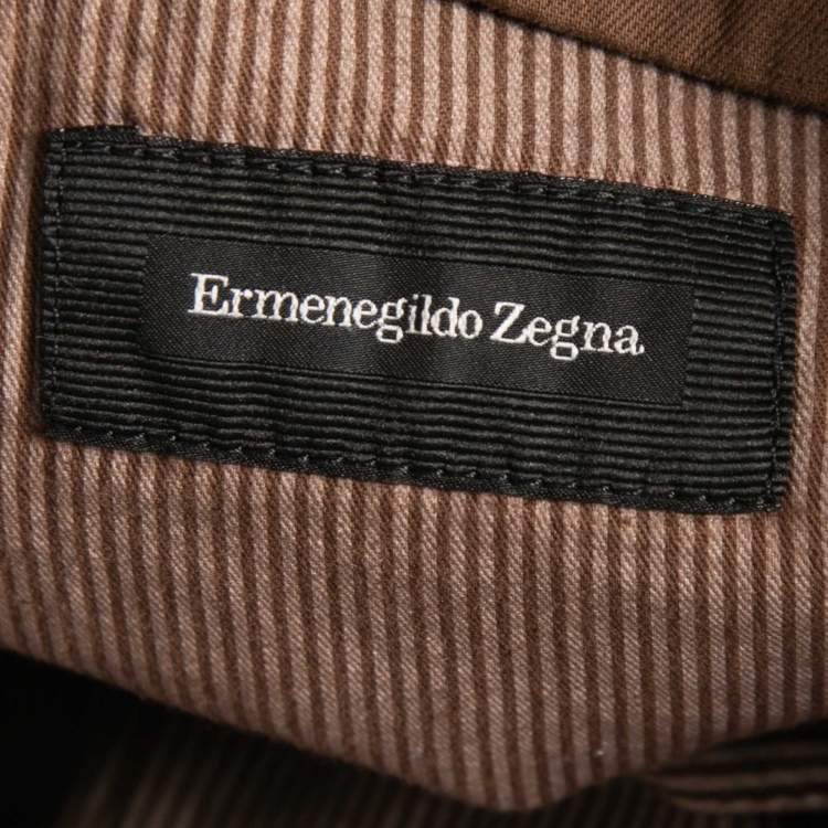 Pre Owned Ermenegildo Zegna Brown Cotton & Linen Shorts 4XL