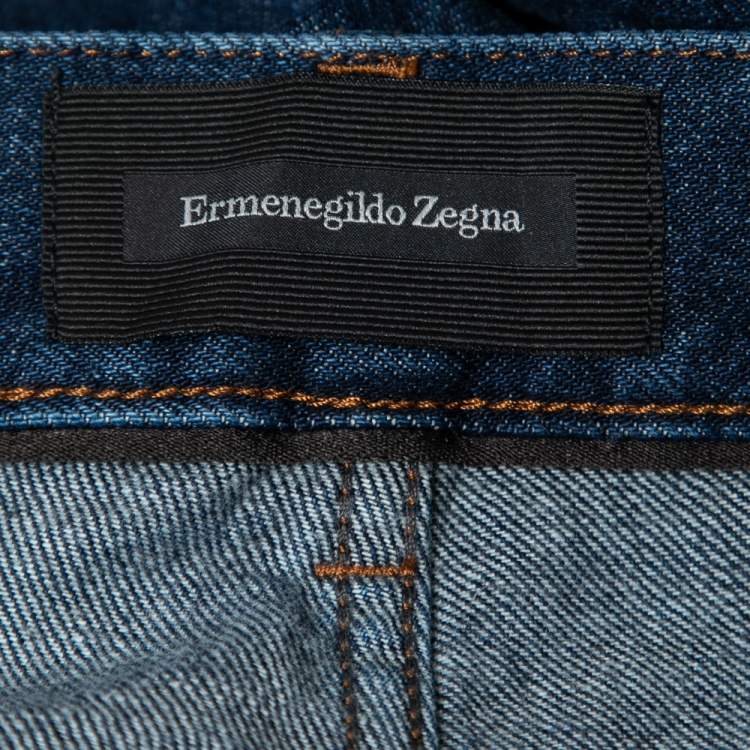 Pre Owned Ermenegildo Zegna Navy Blue Denim Slim Fit Jeans 3XL