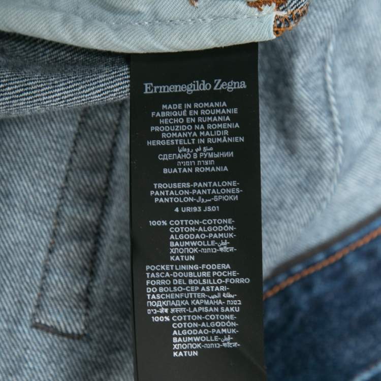 Pre Owned Ermenegildo Zegna Navy Blue Denim Slim Fit Jeans 3XL