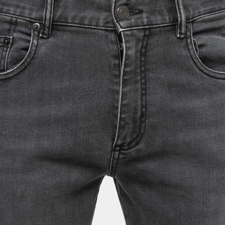 Pre Owned Ermenegildo Zegna Grey Washed Denim Tapered Leg Jeans M Waist 32"