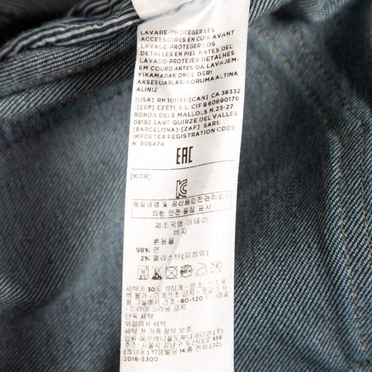 Pre Owned Ermenegildo Zegna Blue Washed Denim Slim-Fit Jeans XXL Waist 37"