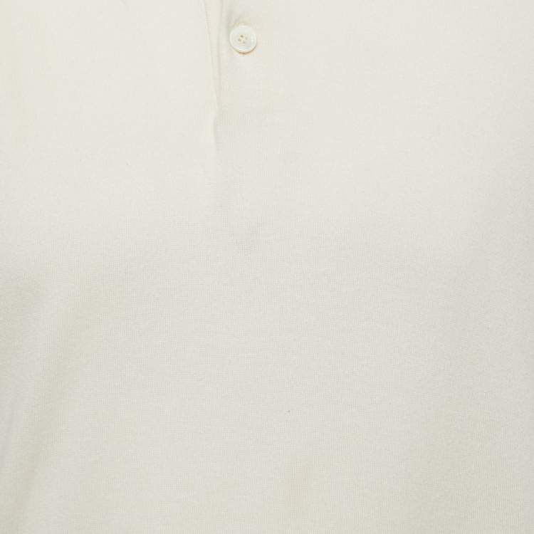 Pre Owned Ermenegildo Zegna Cream Cashmere Blend Knit Full Sleeve T-Shirt M