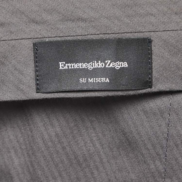 Pre Owned Ermenegildo Zegna Grey Wool Tailored Trousers M