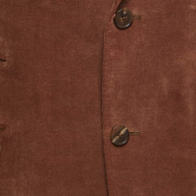 Pre Owned Ermenegildo Zegna Brown Corduroy Single Breasted Blazer M