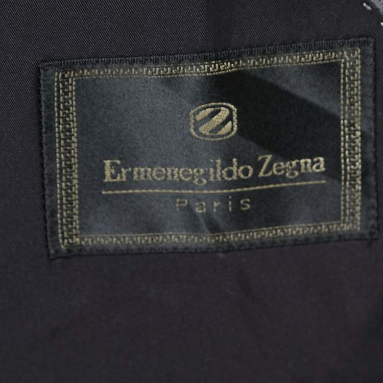 Pre Owned Ermenegildo Zegna Antique Grey Wool Single Breasted Blazer 3XL