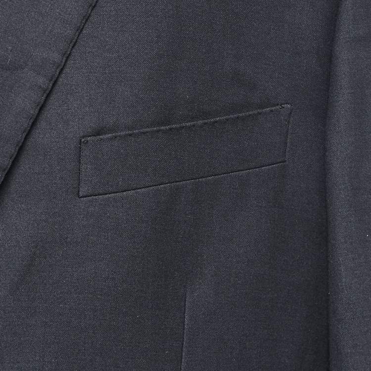 Pre Owned Ermenegildo Zegna Antique Grey Wool Single Breasted Blazer 3XL