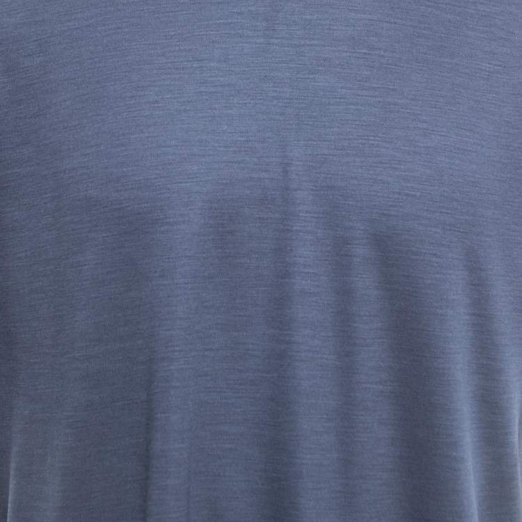 Pre Owned Ermenegildo Zegna Navy Blue Wool High Performance Crew Neck T-Shirt L