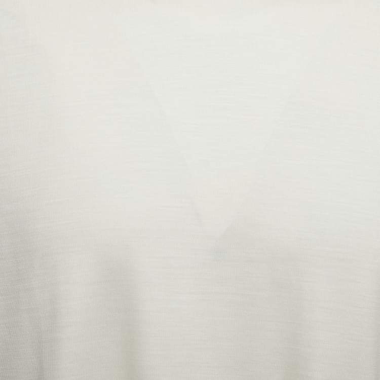 Pre Owned Ermenegildo Zegna Cream Wool Crew Neck Half Sleeve T-Shirt XL