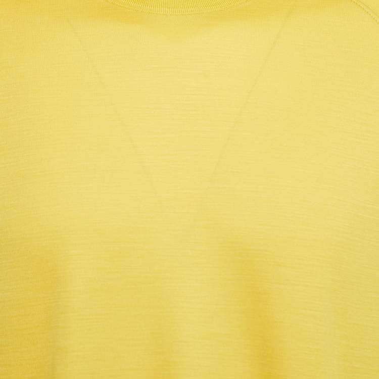 Pre Owned Ermenegildo Zegna Yellow Wool Crew Neck Half Sleeve T-Shirt L
