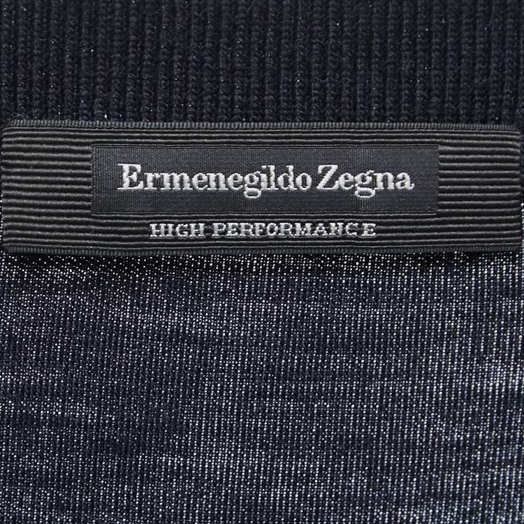 Pre Owned Ermenegildo Zegna Black Wool Crew Neck Half Sleeve T-Shirt L