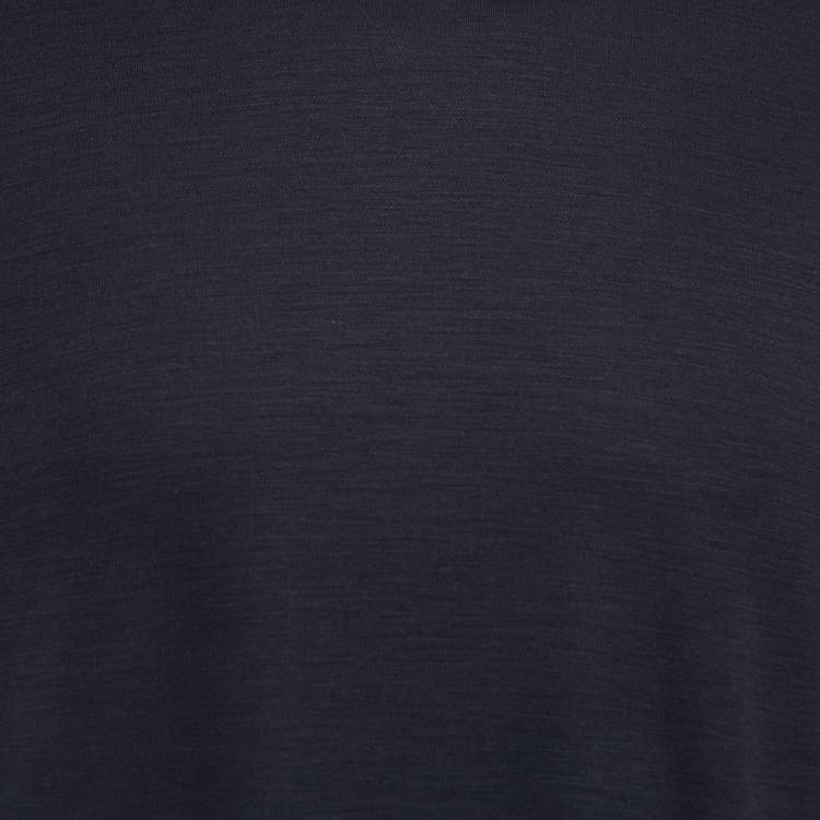 Pre Owned Ermenegildo Zegna Black Wool Crew Neck Half Sleeve T-Shirt L