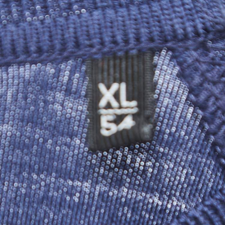 Pre Owned Ermenegildo Zegna Navy Blue Wool Crew Neck Half Sleeve T-Shirt XL