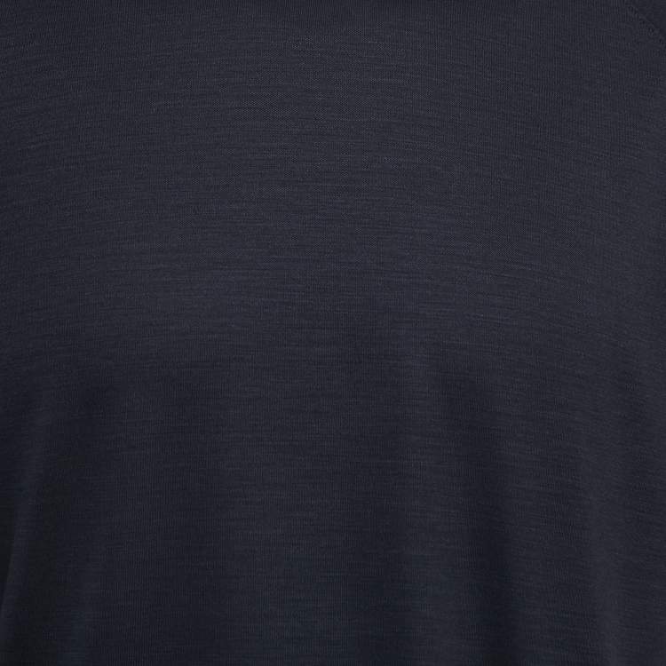 Pre Owned Ermenegildo Zegna Black Wool Crew Neck Half Sleeve T-Shirt L