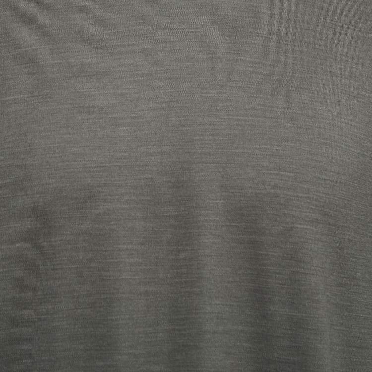 Pre Owned Ermenegildo Zegna Military Green Wool Crew Neck Half Sleeve T-Shirt XL