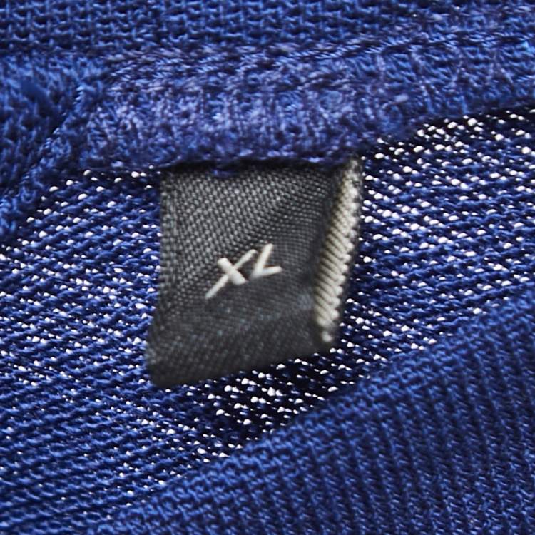 Pre Owned Ermenegildo Zegna Blue Wool Crew Neck Half Sleeve T-Shirt XL